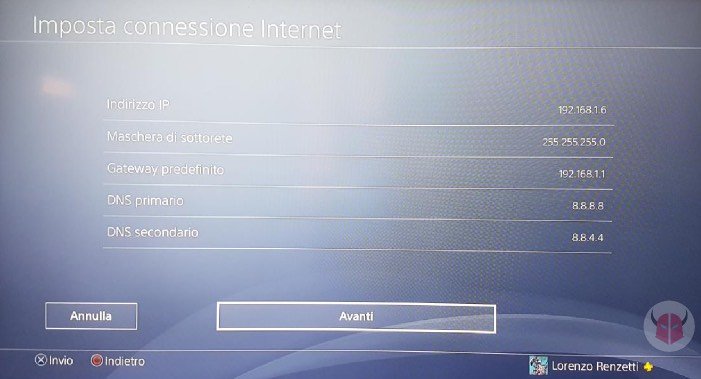 IP statico su PS4