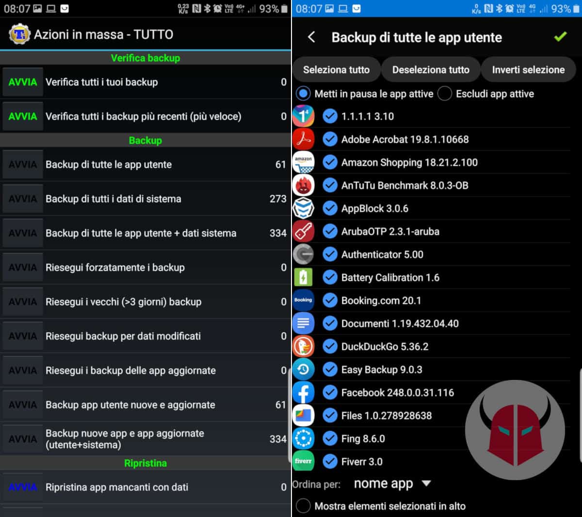 come fare il backup su Android Titanium Backup app e dati