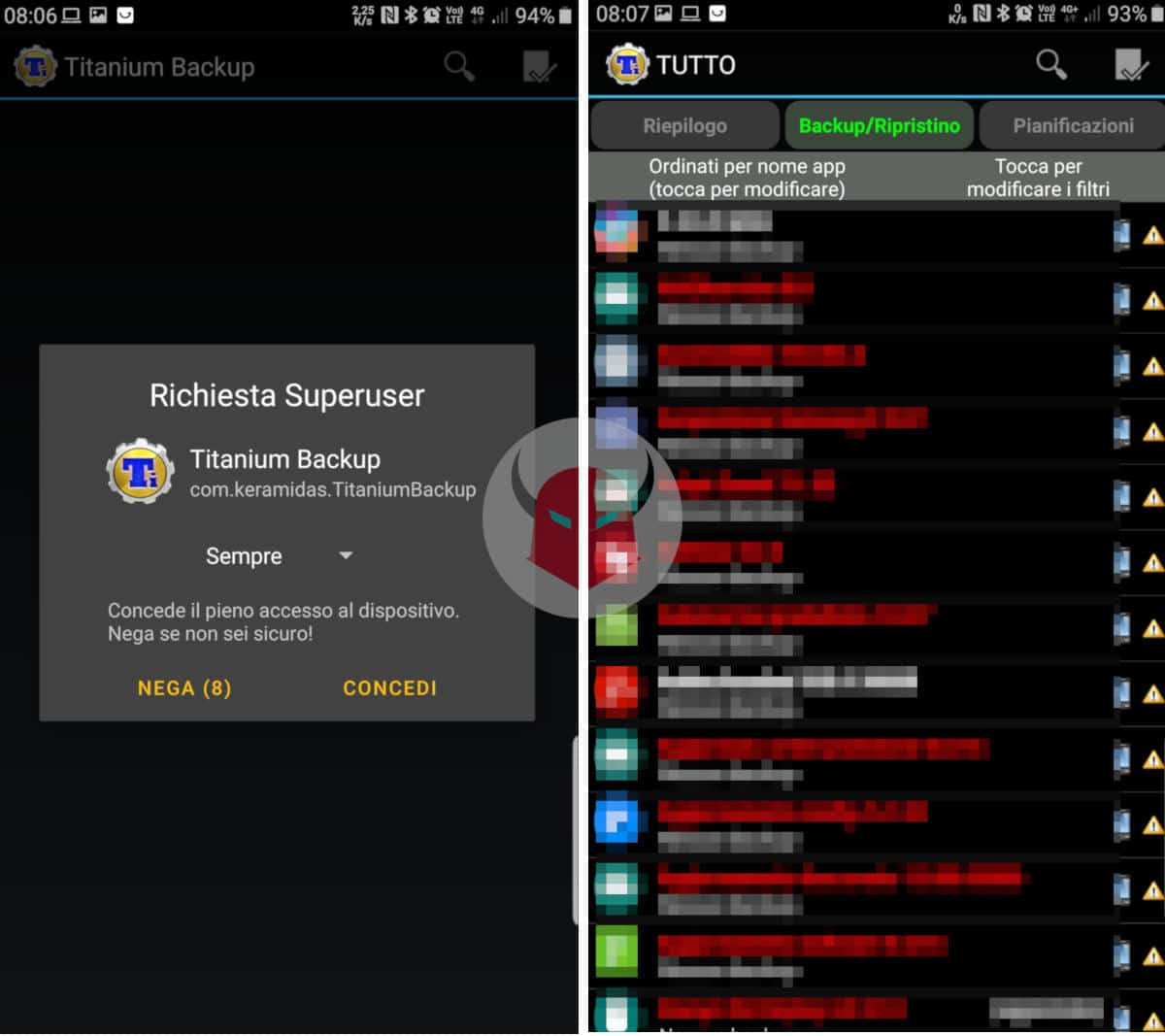 come fare il backup su Android Titanium Backup configurazione