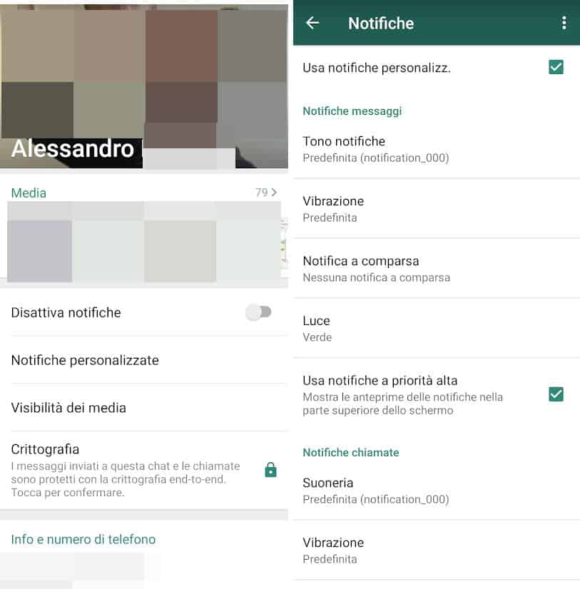 come cambiare la suoneria su WhatsApp per singolo contatto