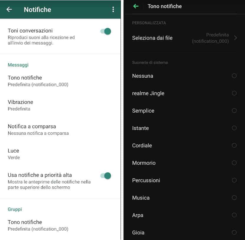 come cambiare la suoneria su WhatsApp per tutti