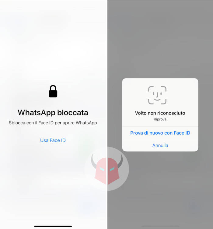 come inviare conversazioni WhatsApp via email blocco Face ID