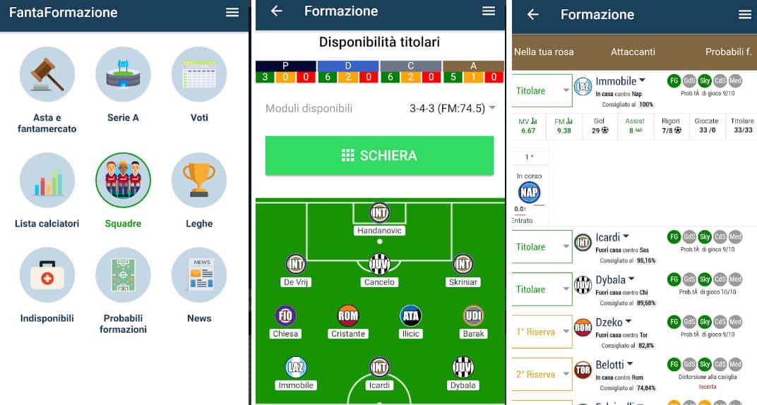 app per il Fantacalcio denominata FantaFormazione