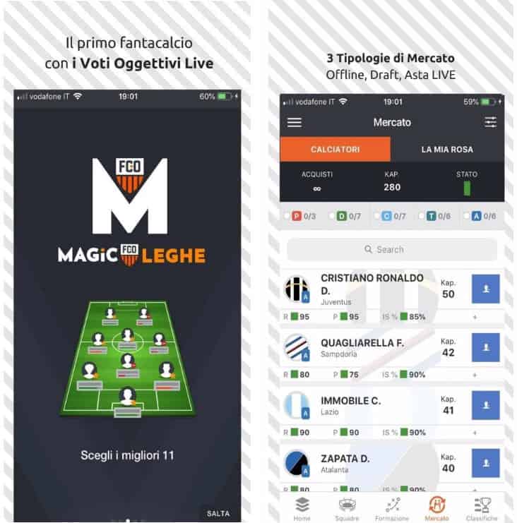 app per il Fantacalcio denominata Magic Leghe