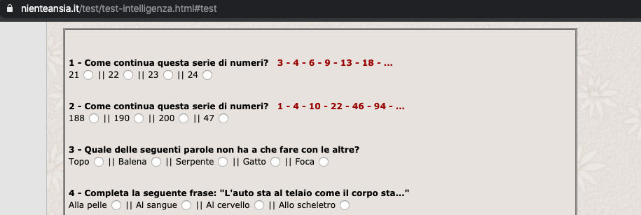 come misurare il quoziente intellettivo sito Nienteansia