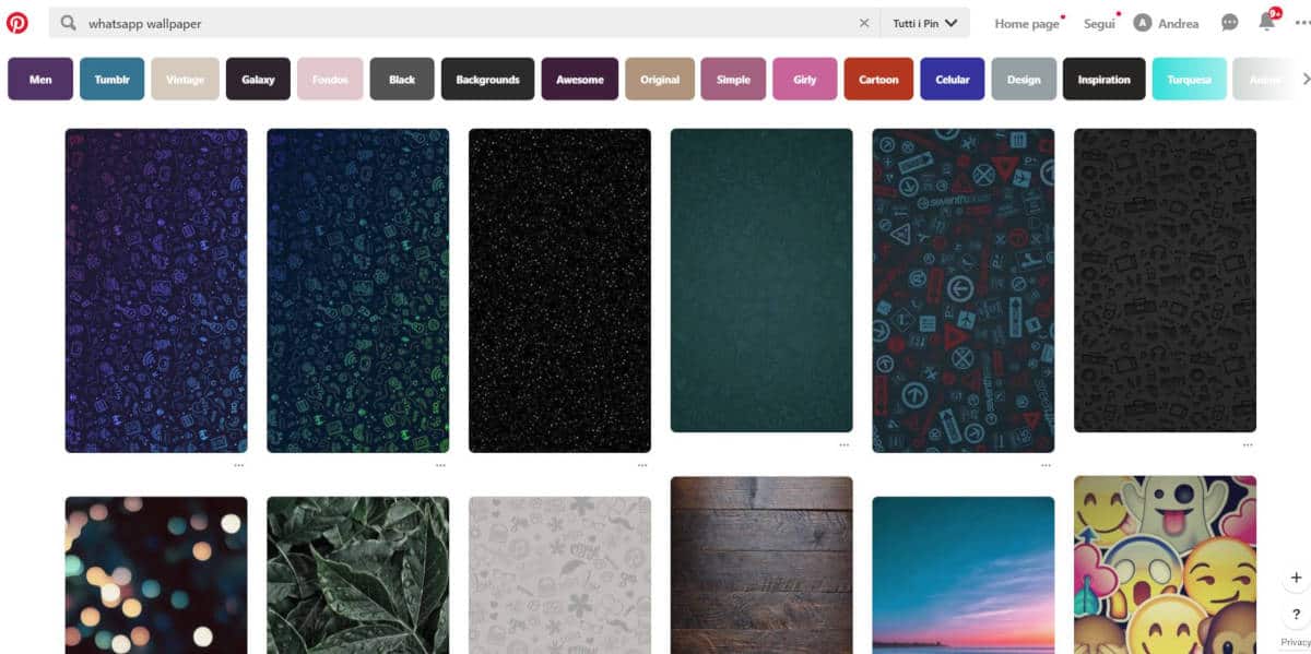 come cambiare tema WhatsApp sfondi e wallpaper Pinterest