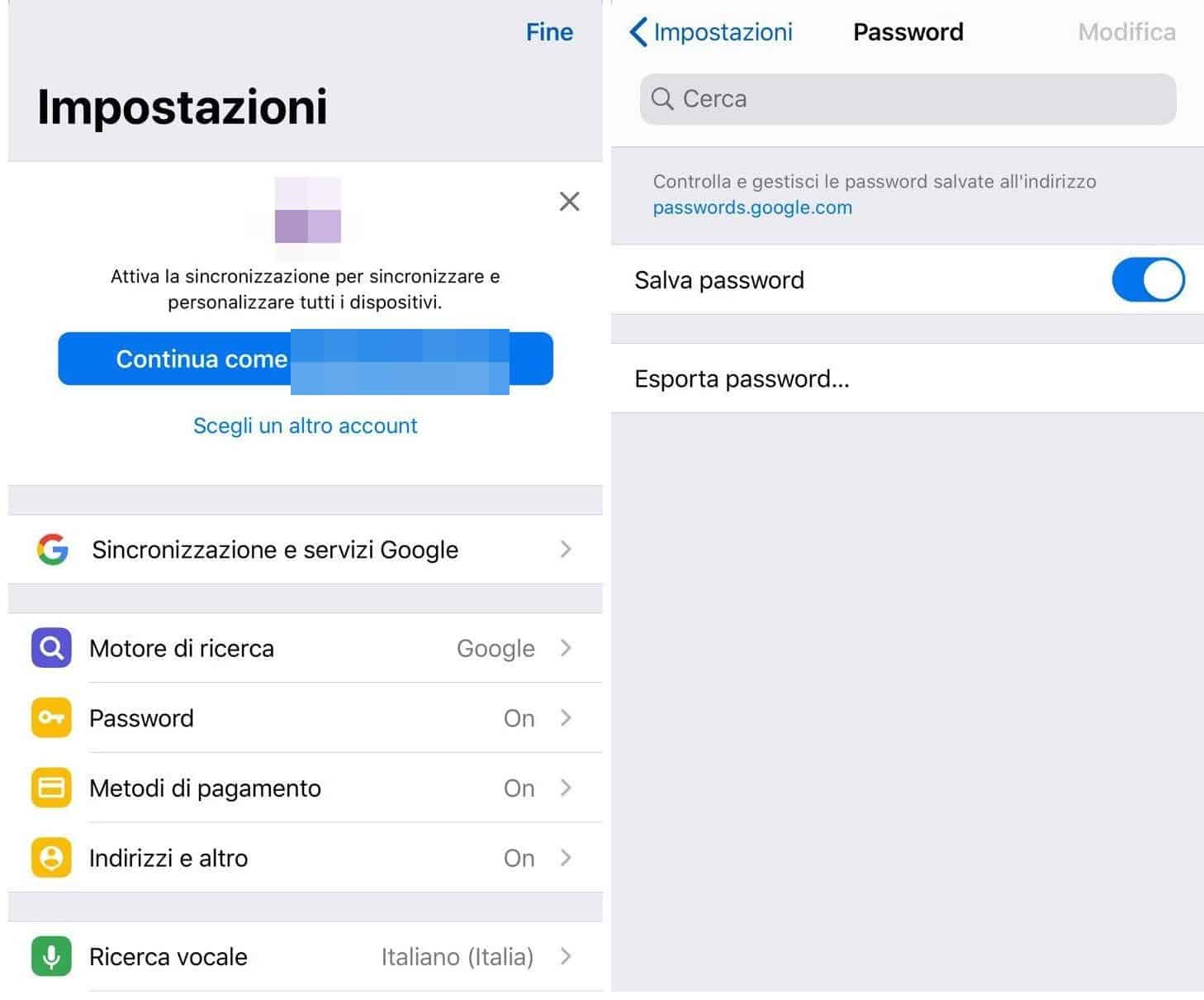 come recuperare le password da Chrome iPhone