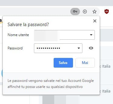 come recuperare le password da Chrome suggerimento Salva password