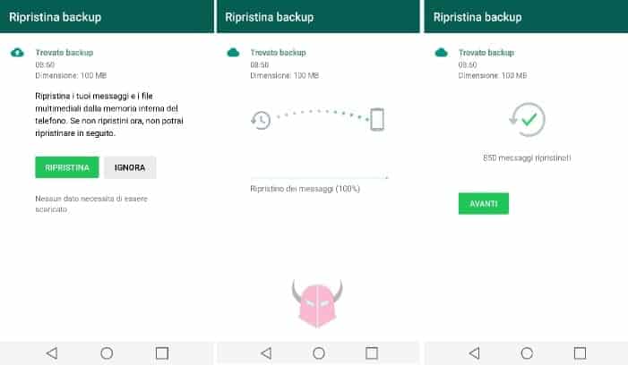 come ripristinare backup WhatsApp vecchio