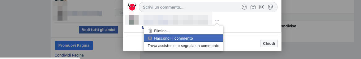 come bloccare una persona su Facebook commenti