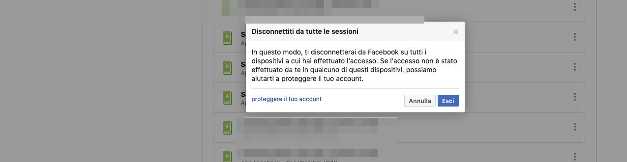 come disconnettere Facebook da tutti i dispositivi PC