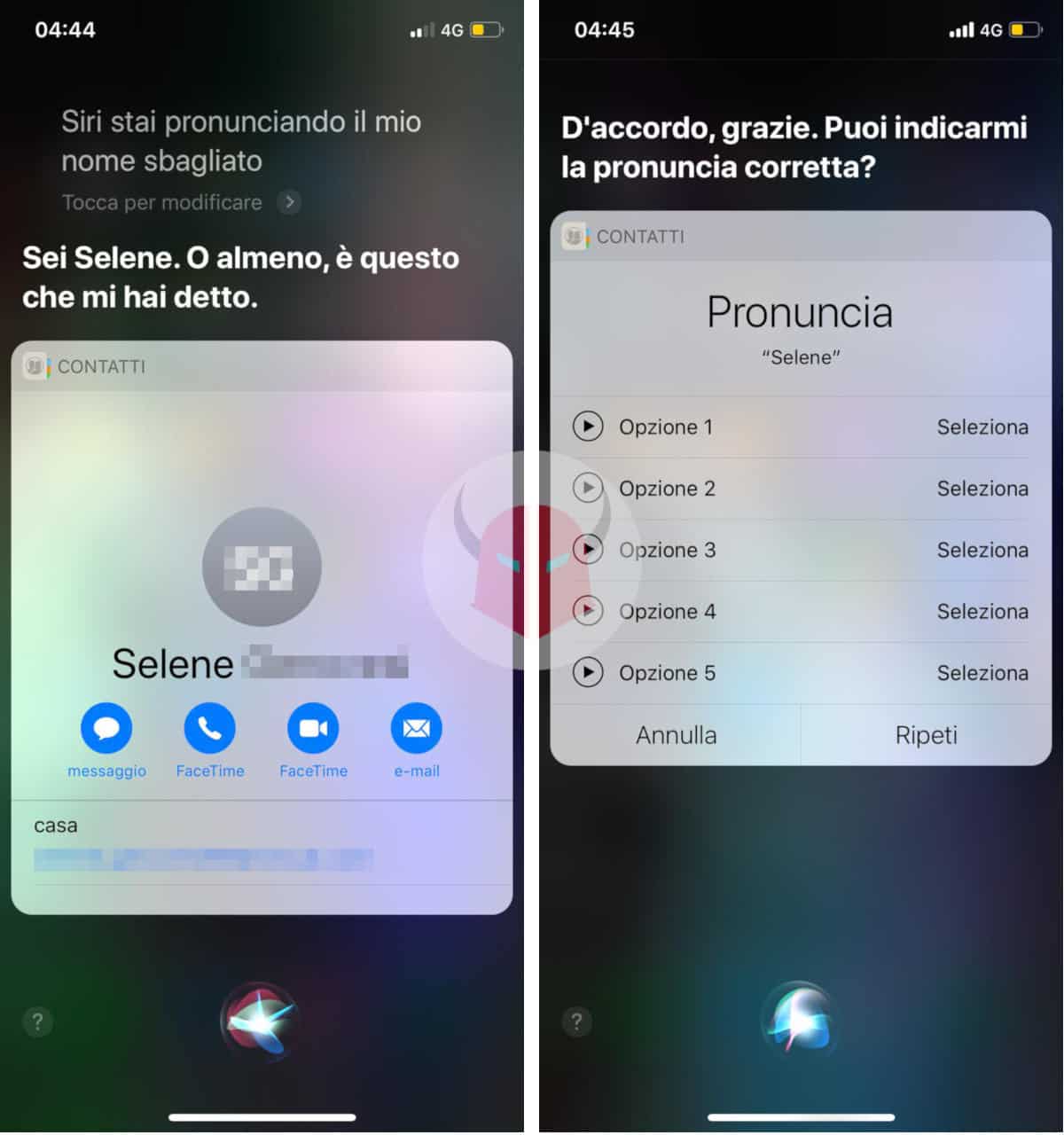 come migliorare pronuncia nome Siri comando vocale