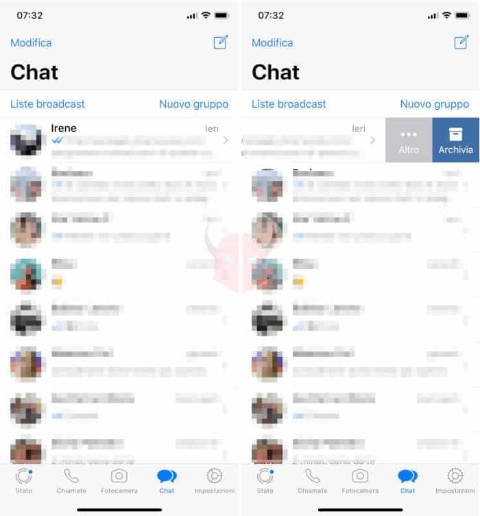 come archiviare conversazioni WhatsApp con iPhone