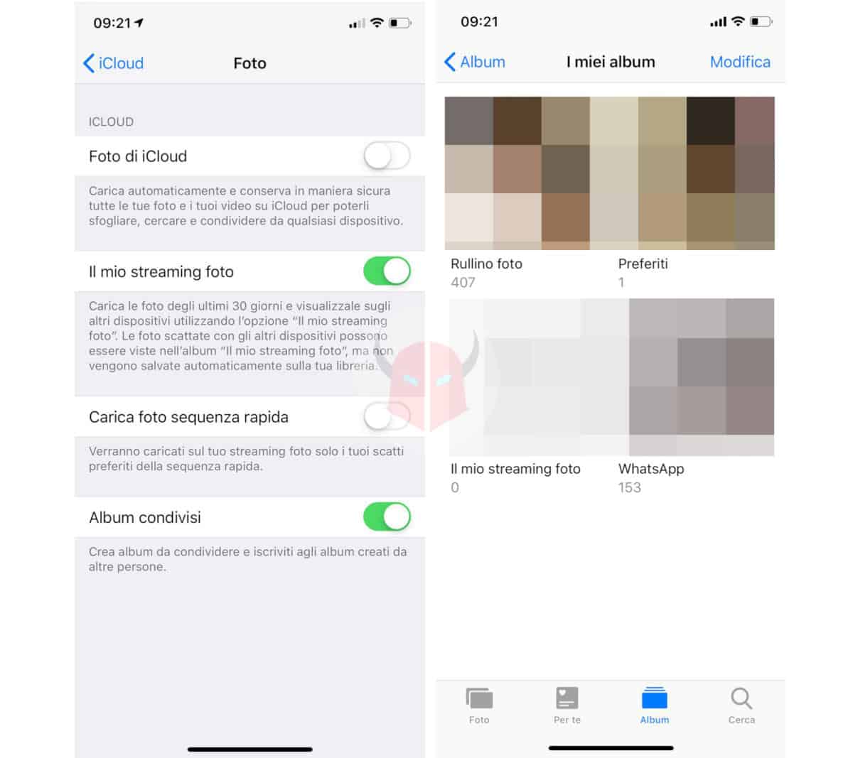 come attivare lo streaming foto su iPhone impostazioni iCloud