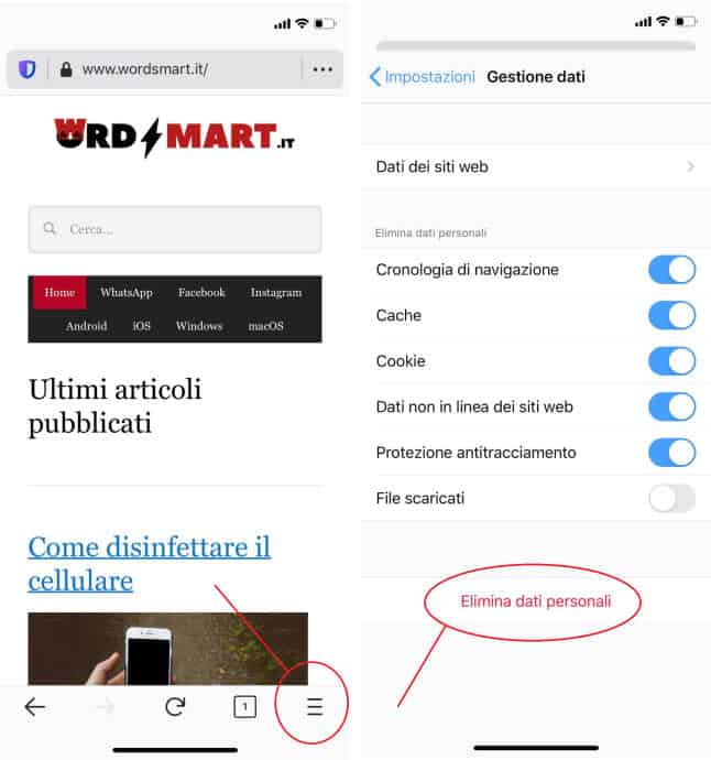 come cancellare la cronologia su iPhone Firefox