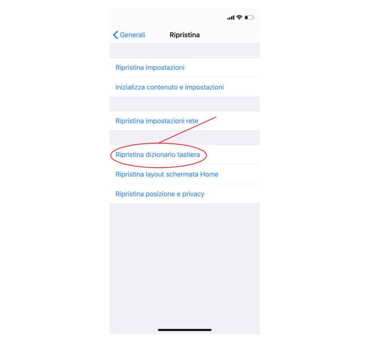 come cancellare la cronologia su iPhone dizionario tastiera