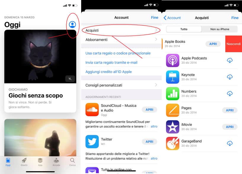 come cancellare la cronologia su iPhone opzione Nascondi App Store