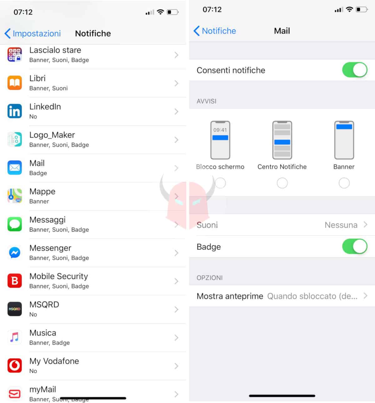 come disattivare le notifiche di iPhone email