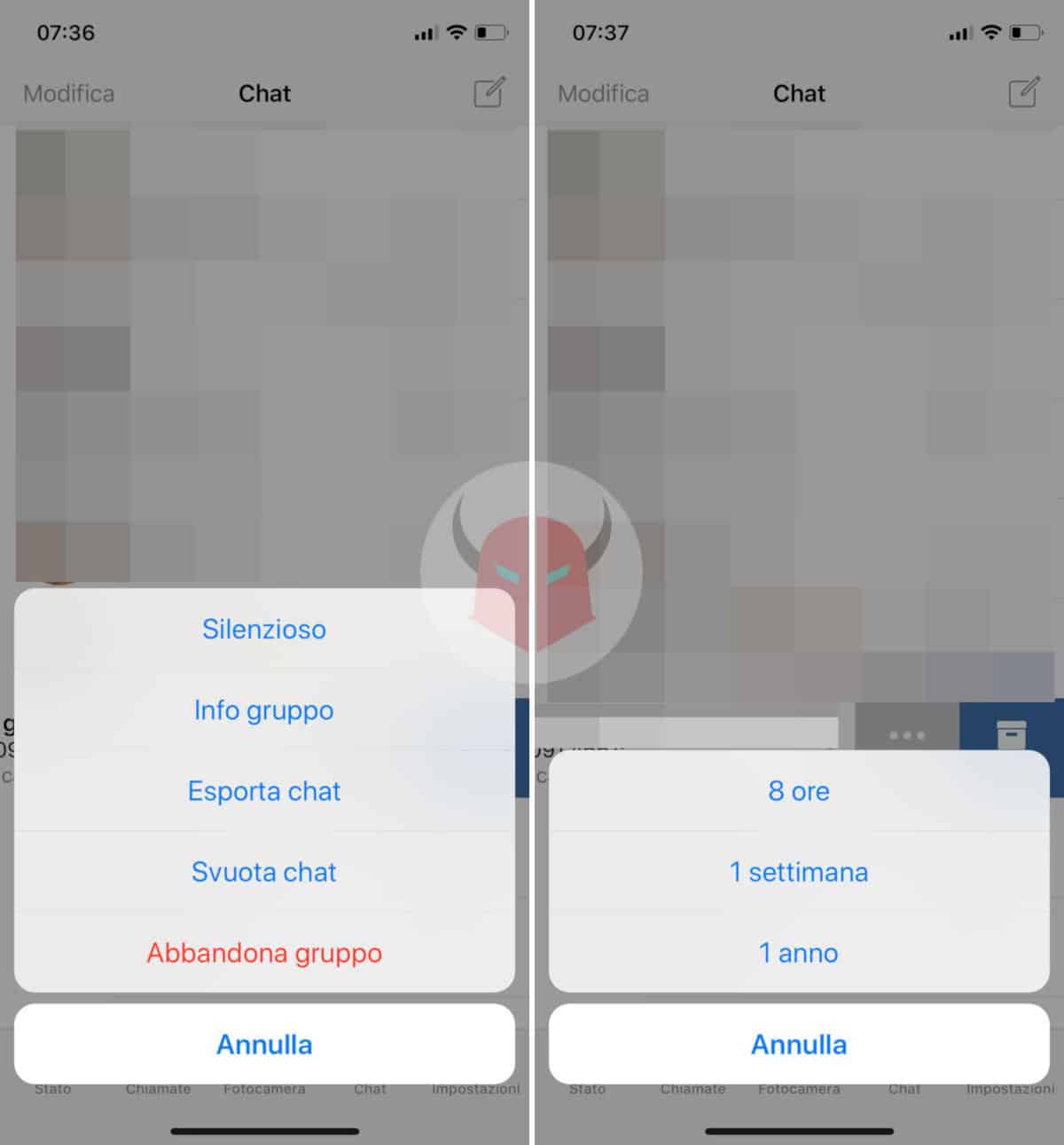 come disattivare le notifiche di iPhone silenzioso gruppo WhatsApp