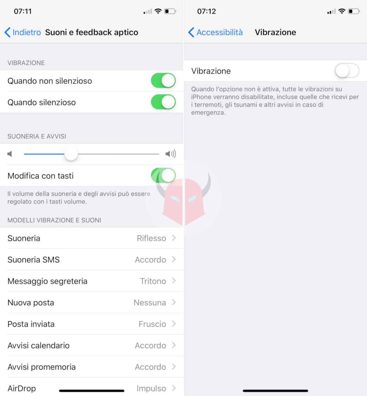 come disattivare le notifiche di iPhone vibrazione