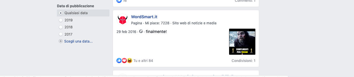 come vedere post anni passati su Facebook Pagina