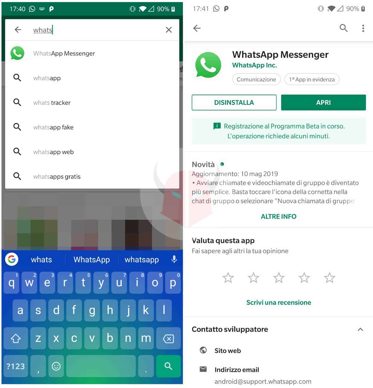 come avere emoticon WhatsApp su Android aggiornamento Play Store