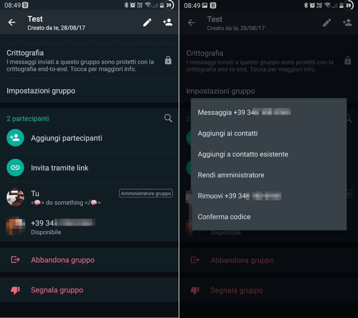 come trasferire i contatti di WhatsApp gruppo