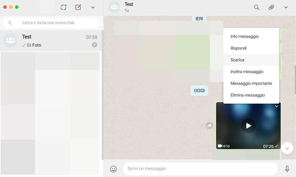 come inviare un video su WhatsApp condivisione PC WA Desktop