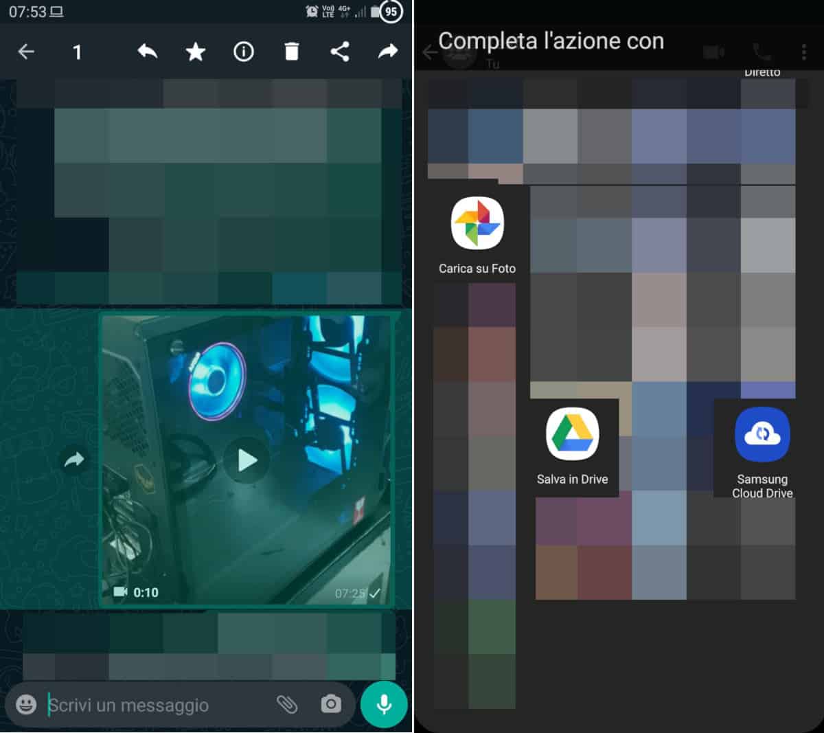 come inviare un video su WhatsApp condivisione cloud