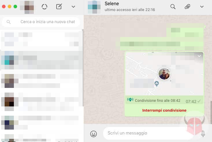 come localizzare posizione contatto WhatsApp posizione WhatsApp Web