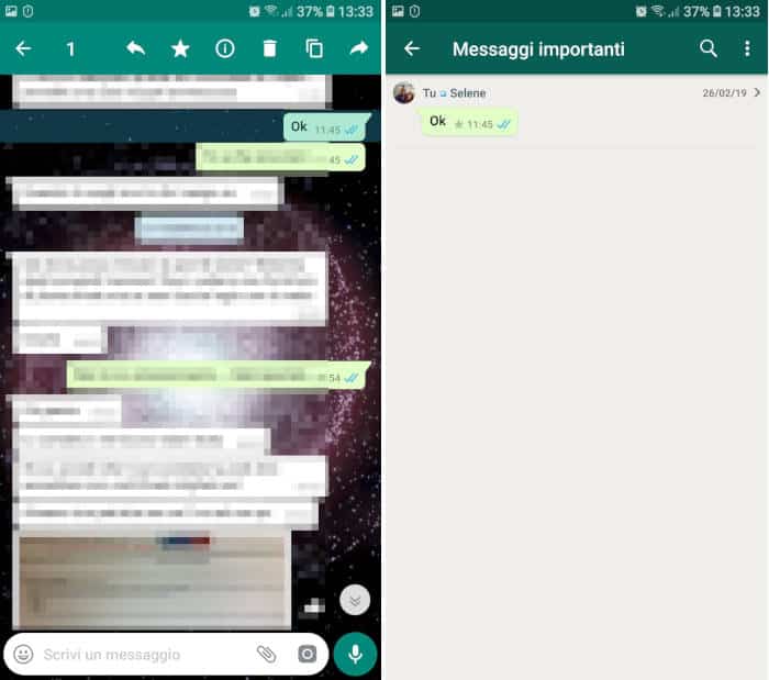 come tornare inizio conversazione WhatsApp messaggi importanti