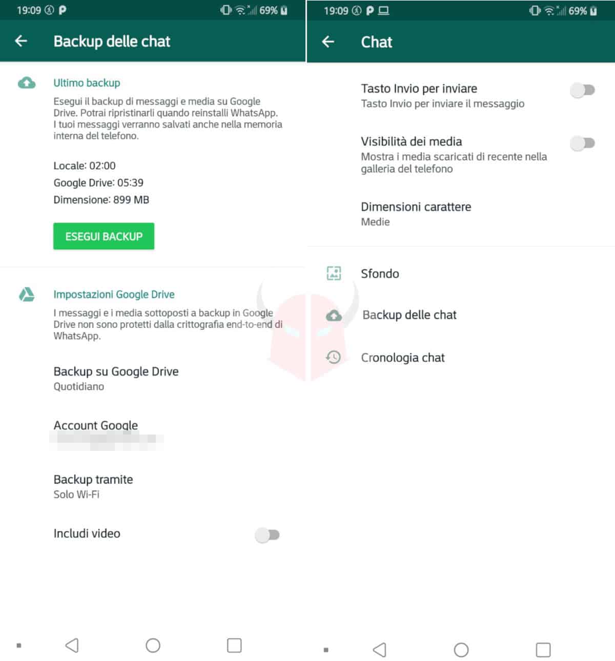 come clonare WhatsApp nuovo telefono esempio backup Google Drive Android