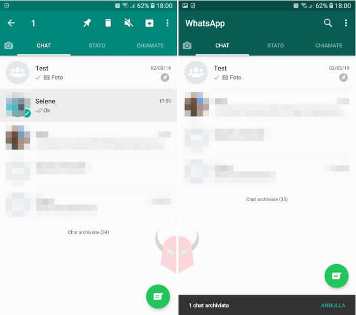 come nascondere conversazioni WhatsApp archiviare