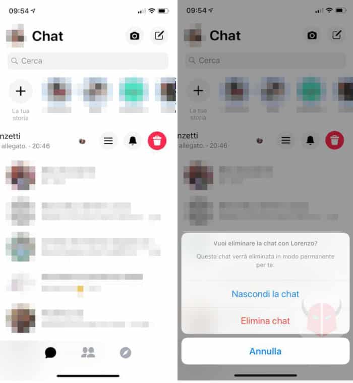 come archiviare conversazioni Messenger con iPhone