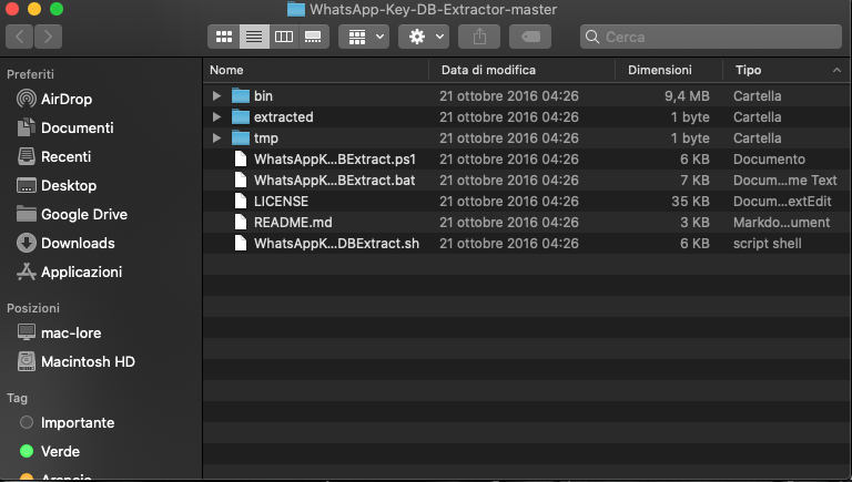 come aprire un database WhatsApp programma WhatsApp Key DB Extractor