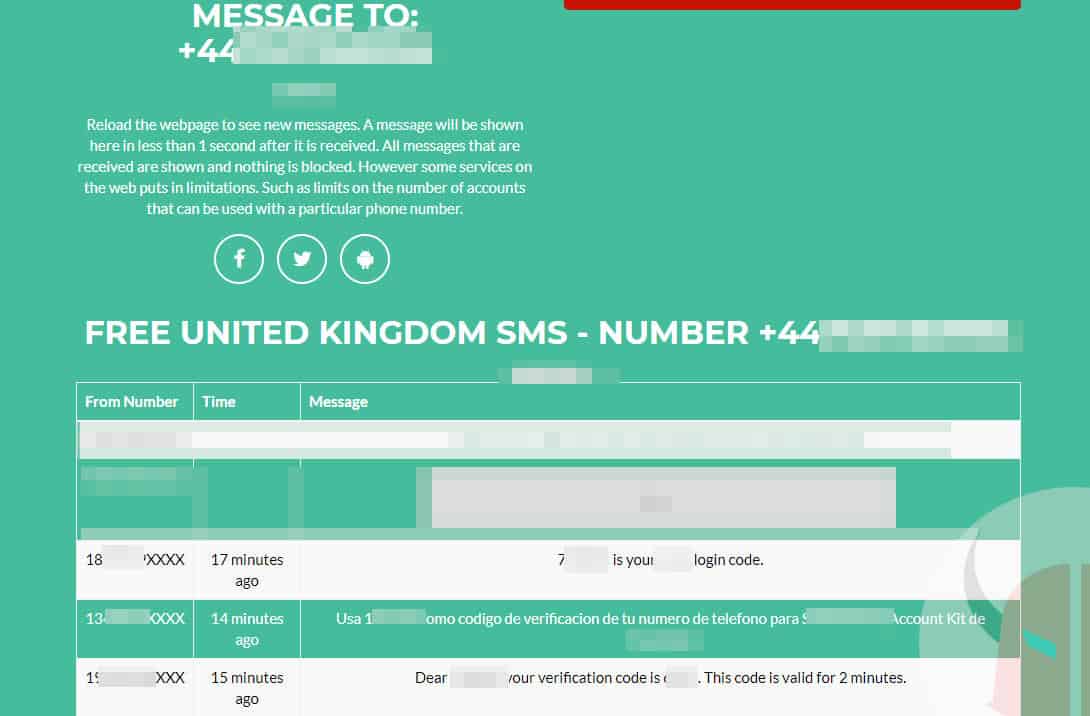 come inviare messaggi anonimi su WhatsApp servizio Receive SMS online