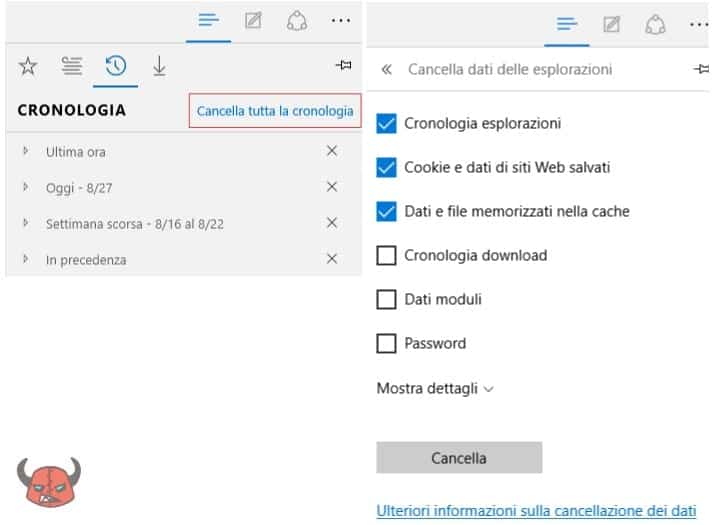 come cancellare la cronologia di Microsoft Edge