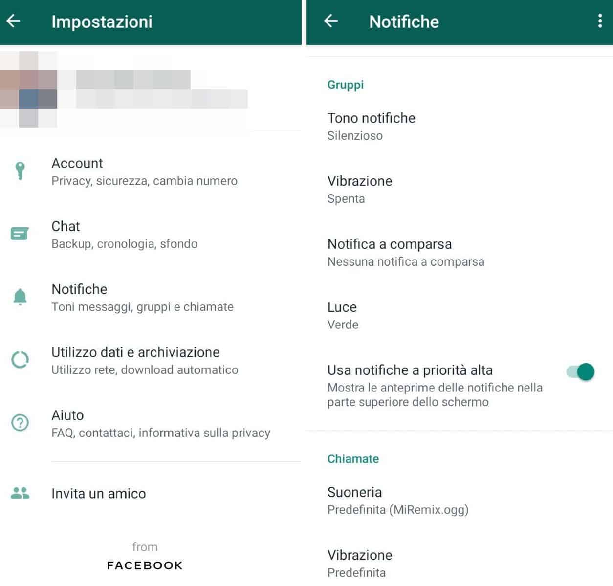 come silenziare WhatsApp chiamate e videochiamate