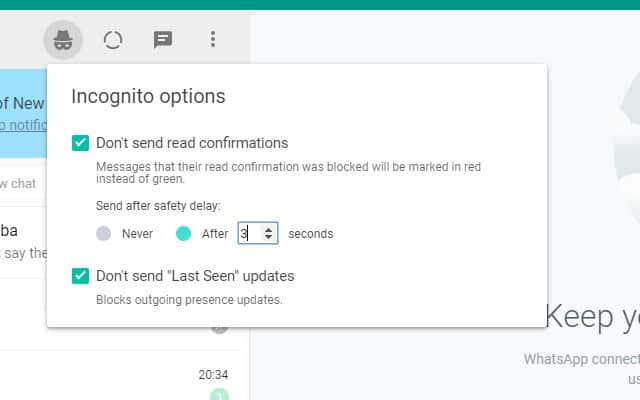 come risultare invisibili su WhatsApp estensione WAIncognito