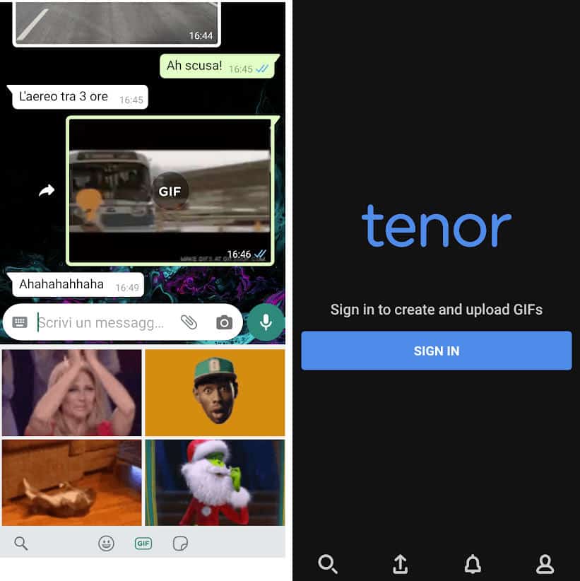 GIF di Natale per WhatsApp app Tenor