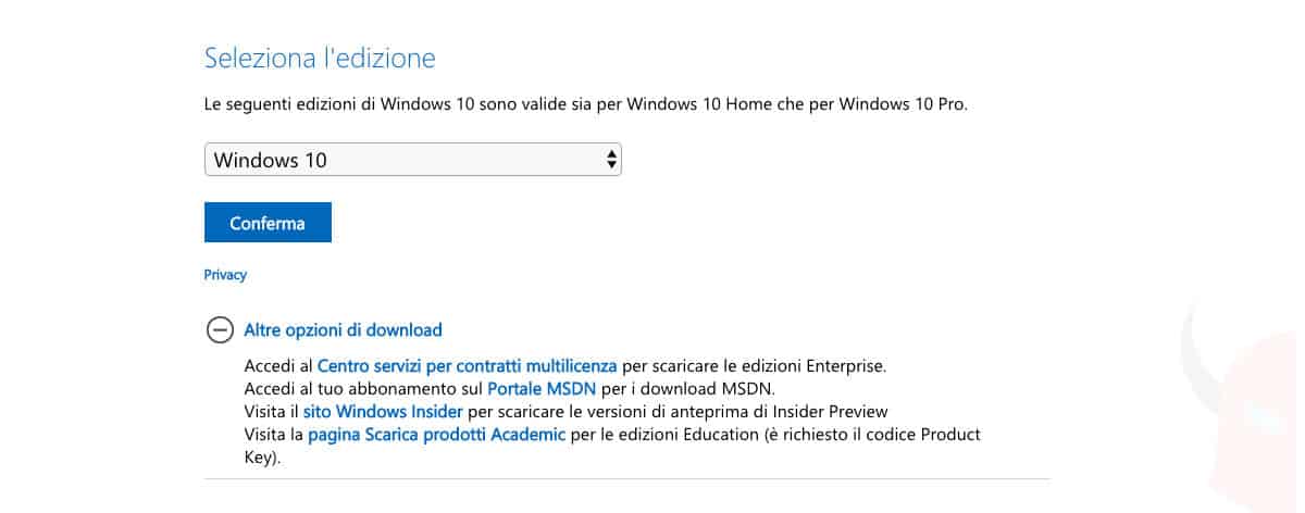 come scaricare ISO Windows 10 download diretto dal sito Microsoft