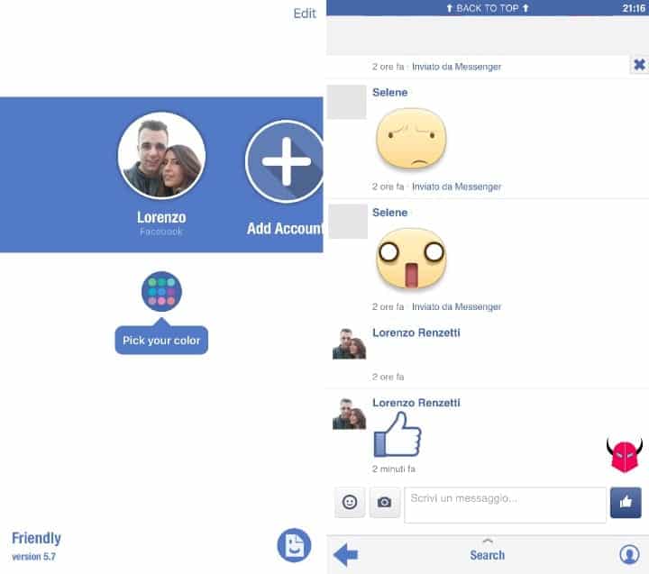 gestire account multipli su Facebook Messenger iOS