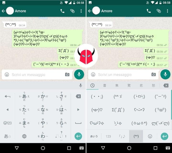 emoticon giapponesi su WhatsApp Android tastiera Google Input Japanese