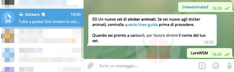 come fare gli sticker su Telegram creazione pacchetto animato