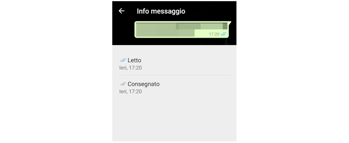 come vedere ultimo accesso WhatsApp info messaggio chat singola