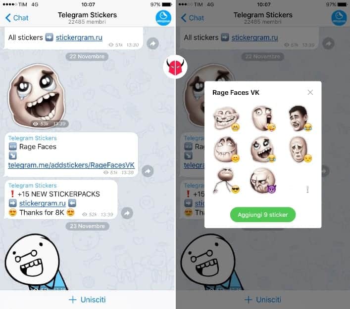 sticker su telegram sticker su telegram