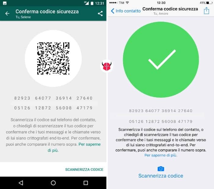 criptare WhatsApp conferma codice sicurezza Android e iPhone