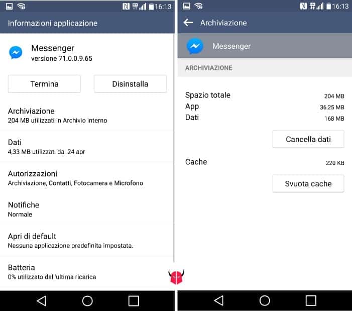 cancellare cache Android di una sola app