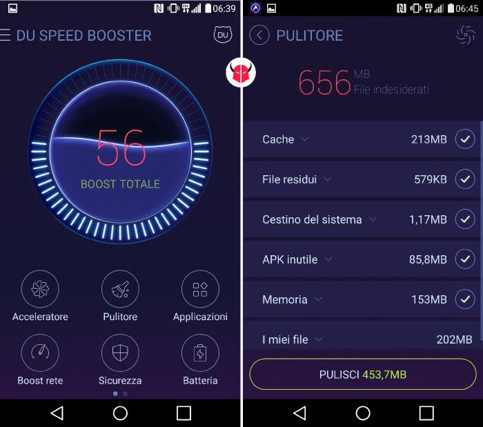 come pulire Android con DU Speed Booster