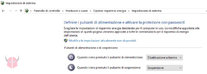 come rimuovere password Windows 10 sospensione